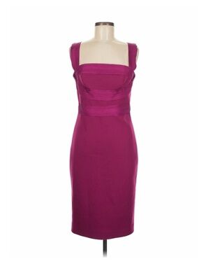 Robert Rodriguez Fuchsia Square-Strap Sheath Dress